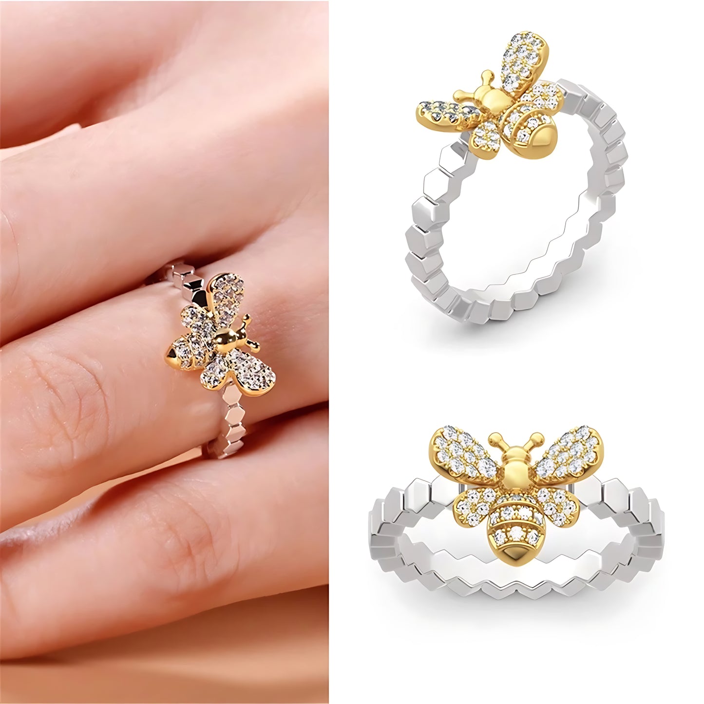 Bee-Inspired Ring - 20% Donation Policy